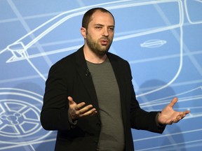 FILE - In this Monday, Feb. 24, 2014, file photo, Whatsapp co-founder and CEO Jan Koum speaks during a conference at the Mobile World Congress, the world's largest mobile phone trade show in Barcelona, Spain. On Monday, April 30, 2018, Koum confirmed on his Facebook page that he is leaving Whatsapp and Facebook, saying it is time for him to "move on."