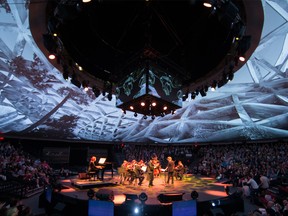The Montreal Symphony Orchestra performs in C2’s 360 Big Top, an immersive performance platform reimagined for each performance, speaker or panel
