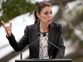 FILE - In this March 2, 2018 file photo, New Zealand's Prime Minister Jacinda Ardern makes a point during a joint press conference with Australian Prime Minister Malcolm Turnbull in Sydney. Signaling its commitment to a clean energy future, New Zealand's government won't issue any more permits for offshore oil and gas exploration. Existing permits won't be affected, meaning the industry is likely to continue in the South Pacific nation for decades. But it's a change in direction for the country after a liberal government was elected last year, replacing conservatives who favored expanding the industry