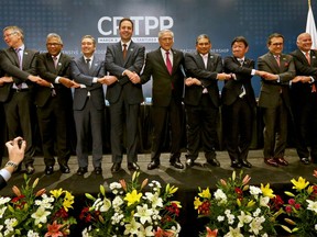 Signing ceremony of the Comprehensive and Progressive Agreement for Trans-Pacific Partnership, CP TPP, in Santiago, Chile, in March 2018.