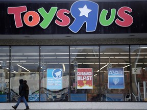 A Toys R Us store, in Wayne, N.J. holds a going-out-of-business sale.