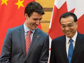 Prime Minister Justin Trudeau and China's Premier Li Keqiang in Beijing this past December.