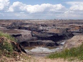 A portion of the Shell Albian Sands oilsands mine is seen from an overlook near Fort McMurray, Alberta.