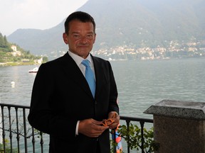 Giovanni Bossi, CEO of Ifis Bank, poses during Ambrosetti International Forum on September 2, 2016 in Cernobbio near Como, Italy.