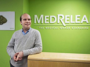 Neil Closner, MedReleaf chief executive office, poses for photographs at the growing facility in Markham, Ont., on January 7, 2016. MedReleaf Corp. and Aurora Cannabis Inc. shares have been halted, pending news.The trading halts of the licensed medical marijuana producers' stocks comes after The Globe and Mail reported that MedReleaf was seeking a buyer, according to sources.