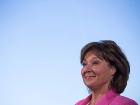 Former B.C. premier Christy Clark speaks to media for the first time since announcing she will be stepping down as B.C. Liberal leader and MLA in Vancouver, B.C., on Monday July 31, 2017. Bennett Jones says former British Columbia premier Christy Clark is joining the law firm as a senior advisor in their Vancouver office.