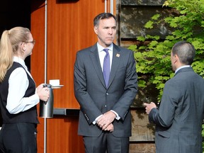 Finance Minister Bill Morneau attends the G7 finance ministers meeting in Whistler, B.C., Thursday, May 31, 2018.