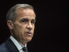 Bank of England Governor Mark Carney delivers a speech, during the Bank of England Markets Forum 2018, at Bloomberg, in central London, Thursday May 24, 2018.
