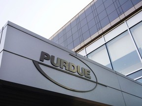 FILE - This Tuesday, May 8, 2007 file photo shows the Purdue Pharma offices in Stamford, Conn. Nevada and five other states are filing new lawsuits alleging that a pharmaceutical company used deceptive marketing to boost drugs sales that fueled opioid overdose deaths. Nevada state Attorney General Adam Paul Laxalt alleges in a civil complaint filed Tuesday, May 15, 2018, that Purdue Pharma minimized risks and overstated benefits of long-term use of narcotic opioids including OxyContin.