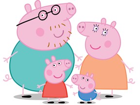 "Peppa Pig”, seen here with her younger brother George, Mummy Pig and Daddy Pig, has become a big hit in China.
