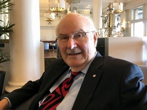 Former B.C. Premier Mike Harcourt poses for a photo at the Fairmont Empress on Friday, May 25, 2018. Harcourt forecasts a gold rush, boom and bust period, over next year or two in the medicinal marijuana industry.