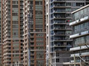 Condominium buildings in Toronto.