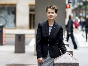 Erminia Johannson, head of U.S. Personal and Business Banking for BMO Harris Bank NA, stands for a photograph outside the company's headquarters building in Chicago, Illinois, U.S.