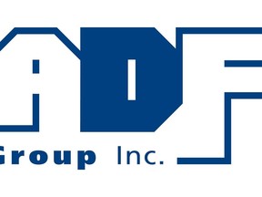 The corporate logo of Groupe ADF Group Inc. (TSX:DRX) is shown.