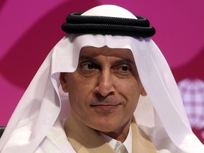 Akbar Al Baker, chief executive officer for Qatar Airways, listens during a panel discussion of the 70th International Air Transport Association in Doha, Qatar on June 2, 2014. Canada's transport minister is calling out the newly-installed chairman of a global airline association for saying that his job as head of Qatar Airways was too difficult for a woman to perform. Akbar Al Baker, the CEO of Qatar Airways, made the controversial comments earlier this week after being selected as chairman of the board of governors of the International Air Transport Association, which has its head office in Montreal.