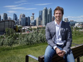 Pro-pipeline activist Cody Battershill on Scotsman's Hill in Calgary, Alta., Wednesday, June 27, 2018.THE CANADIAN PRESS/Jeff McIntosh