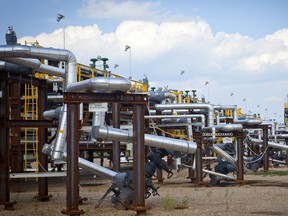 Nexen's SAGD well Pad 13 at Nexen's Long Lake SAGD and central processing facility south east of Fort McMurray, Alberta.