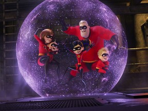This image released by Disney Pixar shows a scene from "Incredibles 2."