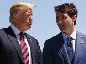 President Donald Trump and Canadian Prime Minister Justin Trudeau appear to be civilized during the G-7 Summit.