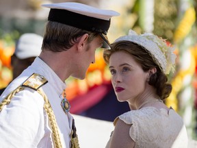 Netflix, the media services provider which produces shows such as the Crown, missed subscriber growth estimates in the quarter. Matt Smith, left, and Claire Foy are pictured in a scene from series.