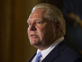 Ontario Premier Doug Ford announcing the removal of the Hydro One board and CEO.
