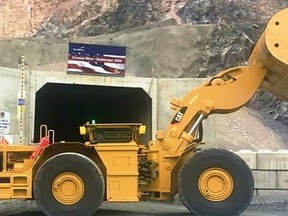 Autonomous underground mucker at Newmont's Northwest Exodus operation in Nevada.