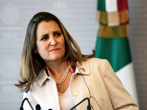 Foreign Affairs Minister Chrystia Freeland in Mexico City, on July 25, 2018.