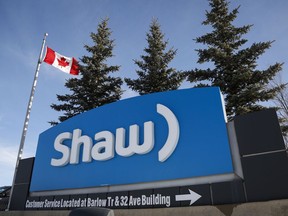 A Shaw Communications sign at the company's headquarters in Calgary, Wednesday, Jan. 14, 2015. A union representing about 500 employees of Shaw Communications in British Columbia says they have voted in favour of strike action by a large majority.