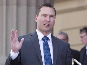 Alberta has officially served notice it will appeal a court ruling demanding it pay out about $2 million after its beer subsidy program was deemed unconstitutional. Alberta Economic Development Minister Deron Bilous, being sworn in then as the Alberta Minister of Municipal Affairs, in Edmonton on May 24, 2015.