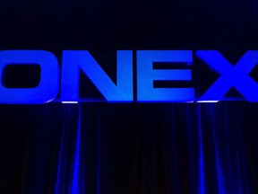 The Onex Corporation logo is displayed at the company's annual general meeting in Toronto on May 10, 2012. Onex Corp. says it has agreed to buy Dutch daycare company KidsFoundation Holdings B.V. for an undisclosed price. The Toronto-based private equity firm says KidsFoundation is the largest childcare company in the Netherlands, providing childcare for more than 30,000 children across 281 centres with about 3,750 employees.