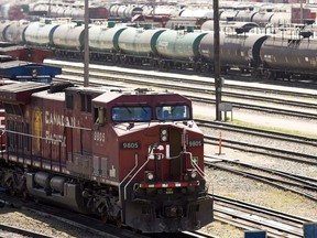 A manager with Canadian Pacific Railway has been found guilty for his role in illegally parking a freight train carrying explosive materials on the mountainside above Revelstoke, B.C. Canadian Pacific Railway locomotives are shuffled around a marshalling yard in Calgary, Wednesday, May 16, 2012.