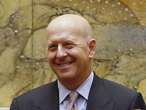 FILE - This June 21, 2018 file photo shows chief operating officer of Goldman Sachs David Solomon in Beijing.  Goldman Sachs announced Tuesday, July 17,  Lloyd Blankfein will retire as CEO and chairman on Sept. 30, and be replaced by Solomon.