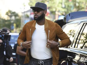 FILE - In this Sept. 9, 2017, file photo, executive producer LeBron James attends a premiere for "The Carter Effect" on day 3 of the Toronto International Film Festival at the Princess of Wales Theatre, in Toronto. LeBron James has gone from hot in Cleveland to high on Hollywood. James had movie and TV projects gestating long before he came to California to join the Los Angeles Lakers, and has the star power to now have a shot at a lot more.