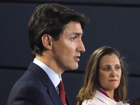 Prime Minister Justin Trudeau and Foreign Affairs Minister Chrystia Freeland. Small countries like Canada are best off pursuing unilateral free trade, not by retaliating.