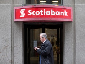 On an adjusted basis, the Scotiabank says it earned $2.26 billion or $1.76 per diluted share in the quarter, up from $2.12 billion or $1.68 per diluted share a year ago.