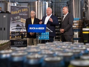 Ontario Premier Doug Ford lowered the minimum price of a bottle or can of beer with an alcohol volume below 5.6 per cent to $1 from $1.25.