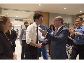 Prime Minister of Canada Justin Trudeau meets MDA Group President Mike Greenley.