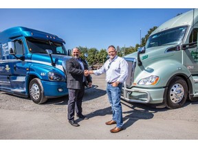 Ron Riddle, CEO of Leavitt's Freight Service (left), joins Rick Williams, CEO of Central Oregon Truck Company (right), as a member of the Daseke family.
