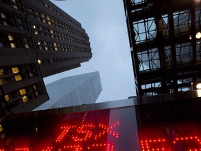 A TSX tote board is pictured in Toronto, on Dec.31, 2012.