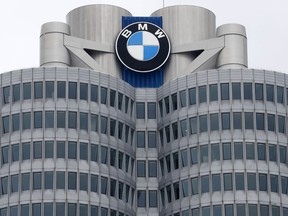 FILE - In this Wednesday, March 21, 2018 file photo, the logo of German car manufacturer BMW is pictured at the headquarters in Munich, Germany. German carmaker BMW reports its second quarter earnings on Thursday, Aug. 2, 2018.