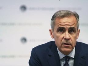 Bank of England Governor, Mark Carney, speaks during a media conference to present the central bank's quarterly Inflation Report, in London, Thursday Aug. 2, 2018. The Bank of England raised its main interest rate for only the second time since the 2008 financial crisis, from 0.50 percent to 0.75 percent, as it weighed conflicting signs about the economy and growing concerns about Brexit.