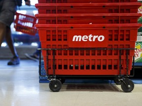 Excluding Jean Coutu, Metro says sales would have been up 2.4 per cent for the quarter.