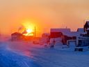 The sun sets in Kugaaruk, Nunavut.  The territory is the lowest taxed jurisdiction in Canada.