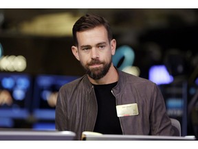 FILE- In this Nov. 19, 2015, file photo Square CEO Jack Dorsey is interviewed on the floor of the New York Stock Exchange. After long resisting change, Twitter CEODorsey wants to revamp the "core" of the service to fight rampant abuse and misinformation.