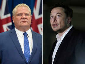 Ontario Premier Doug Ford and Tesla CEO Elon Musk.