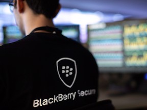A Blackberry Ltd. employee works at the company's Network Operating Centre in Waterloo, Ont. The tech company’s legal battle with Facebook Inc is escalating.