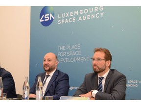 (left to right) : Étienne Schneider, Deputy Prime minister, Minister of the Economy of the Grand Duchy of Luxembourg ; Marc Serres, CEO of the Luxembourg Space Agency