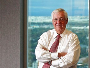 Clay Riddell, CEO of Paramount Resources, looks out over downtown Calgary from the company's offices in 2008.