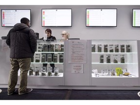Statistics Canada is estimating that as much as $1-billion will be spent on legal cannabis and $254 million to $317-million on the illicit market in the first quarter following legalization on Oct. 17, 2018. Various marijuana products are pictured at Eden marijuana dispensary in Vancouver, Thursday, Jan. 30, 2018.