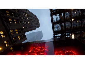 A TSX tote board is pictured in Toronto, on Dec.31, 2012.